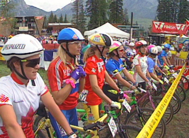 Women's cross country participants in first worlds mountain bike championships